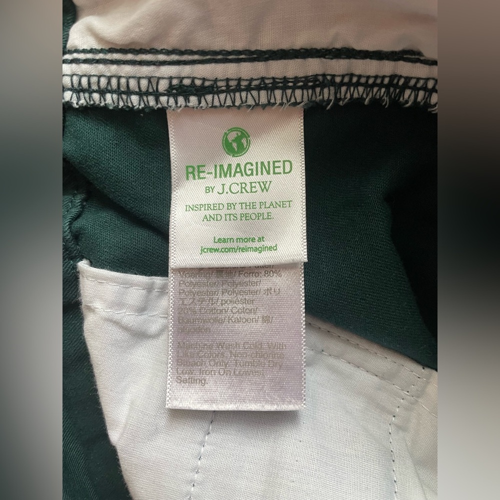 J.Crew Women High Rise Girlfriend Chino Green Straight Pants Size 4 - Picture 5 of 8